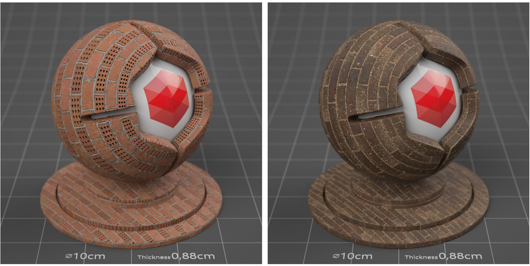 Cinema 4D Redshift RS C4D Material Pack Brick Free Sampler