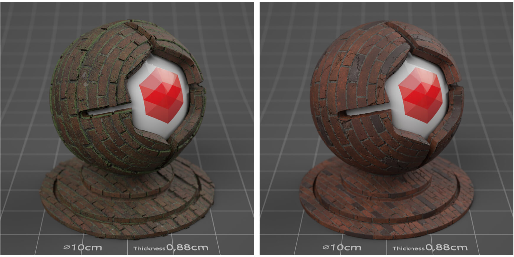 Cinema 4D Redshift RS C4D Material Pack Brick Free Sampler