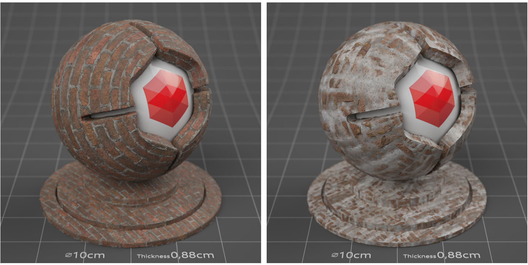 Cinema 4D Redshift RS C4D Material Pack Brick Free Sampler