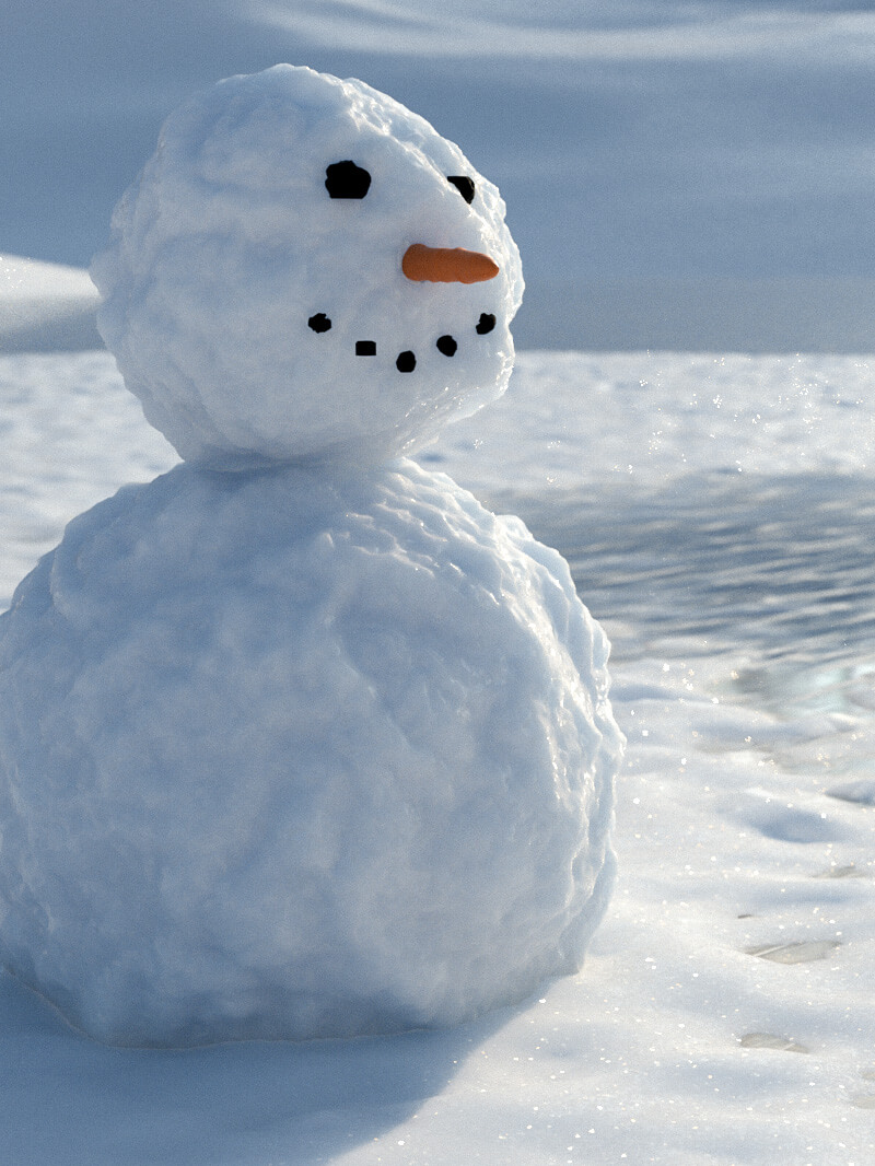 Cinema 4D 3D Model Arnold Winter Snowman Scene