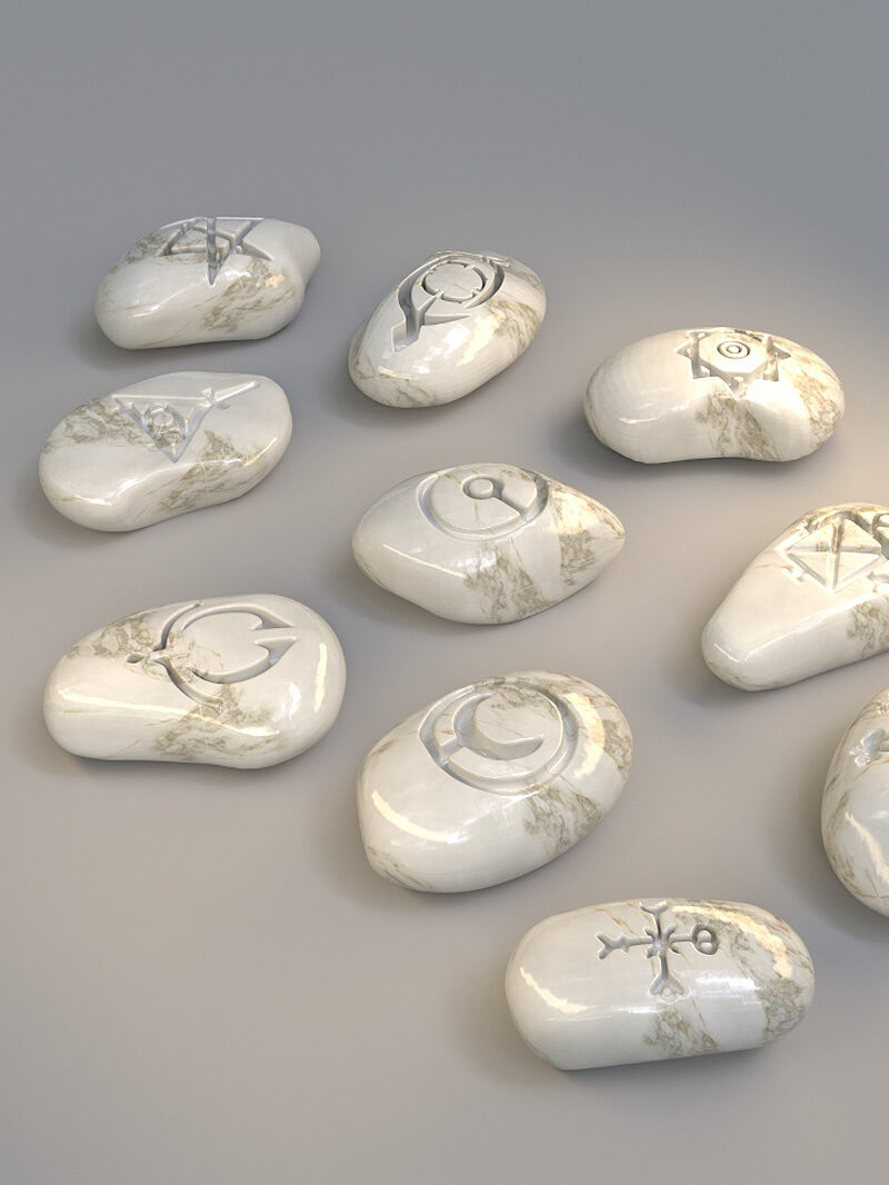 Free Cinema 4D 3D Model Redshift Ancient Rune Stones