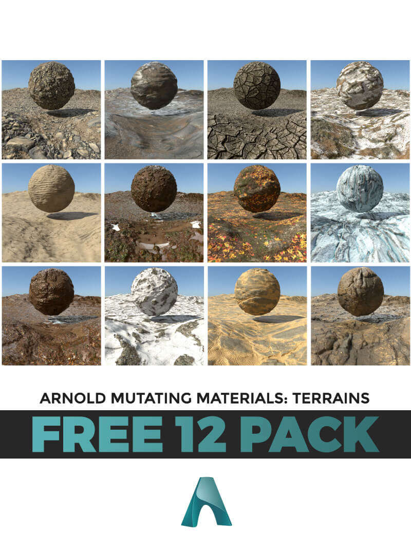 Arnold Material Pack Cinema 4D C4D Terrains Textures