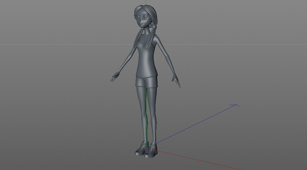 Free Cinema 4D 3D Model Girl Rigged Character Animation