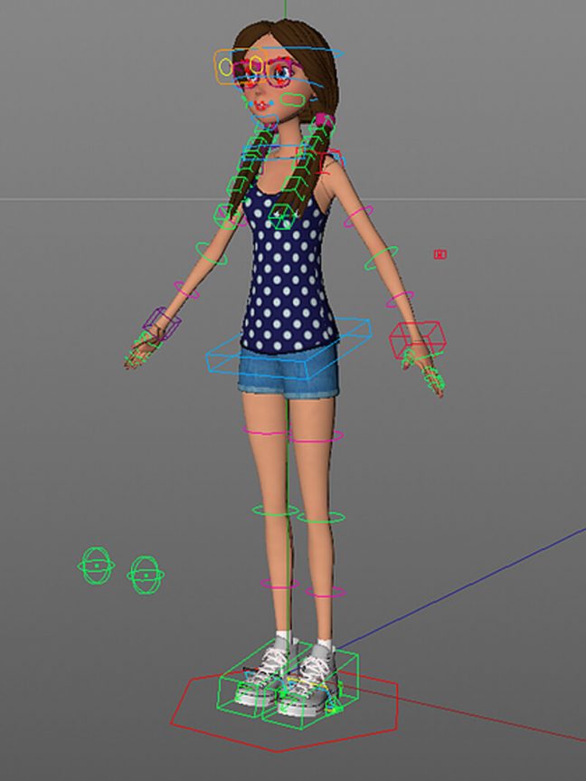 FreeCinema4D3DModelGirlRiggedCharacterAnimation3 The Pixel Lab