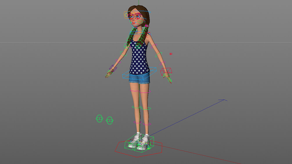 Free-Cinema-4D-3D-Model-Girl-Rigged-Character-Animation - The Pixel Lab