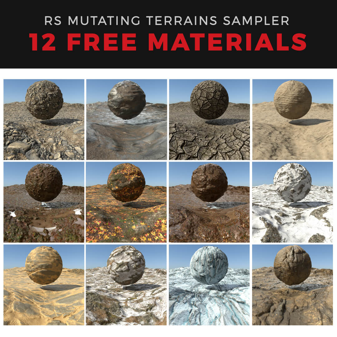 Redshift Material Pack RS Cinema 4D C4D Terrains Textures
