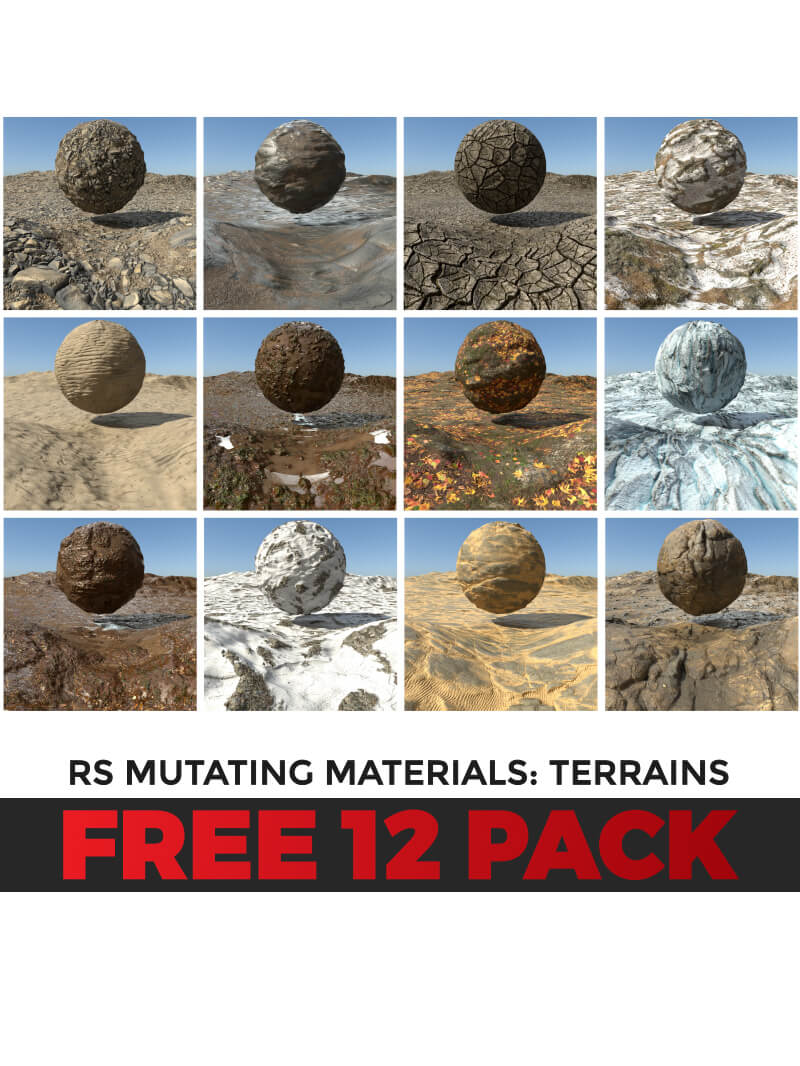 Redshift Material Pack RS Cinema 4D C4D Terrains Textures