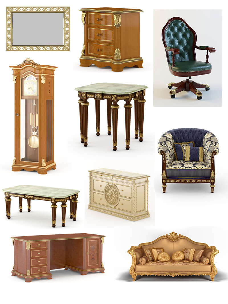 Free Cinema 4D 3D Model Interior Design Furniture Element