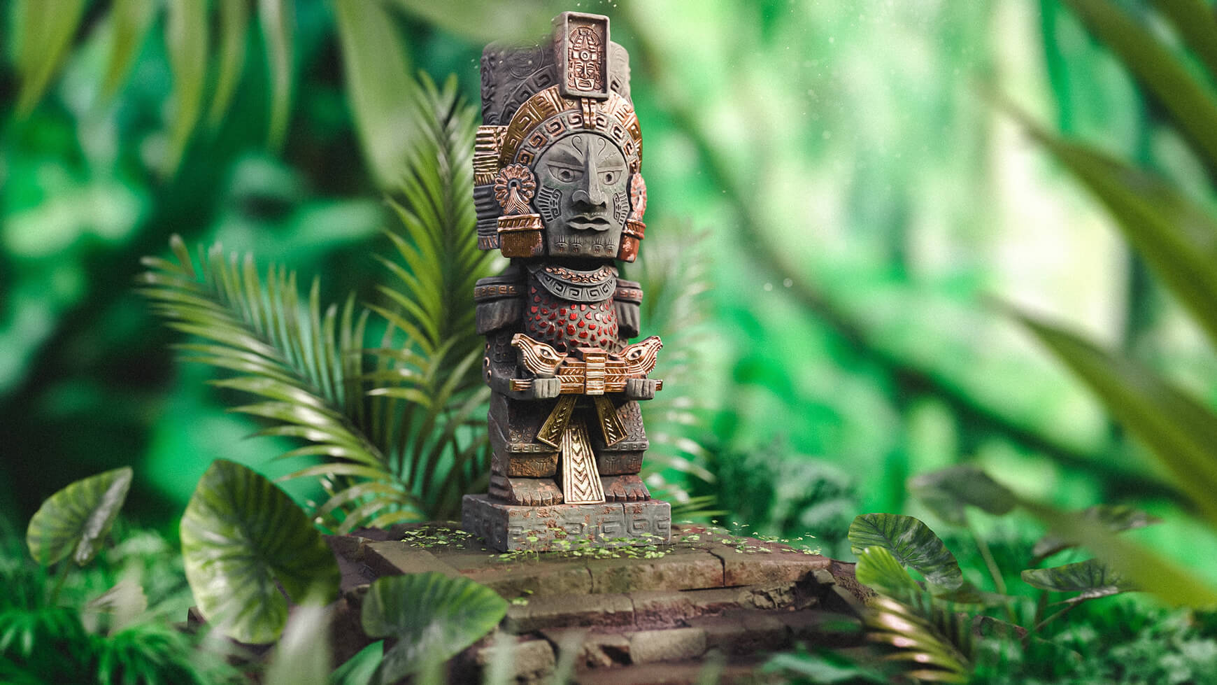 Free Mayan Relic Statue Model 3D 