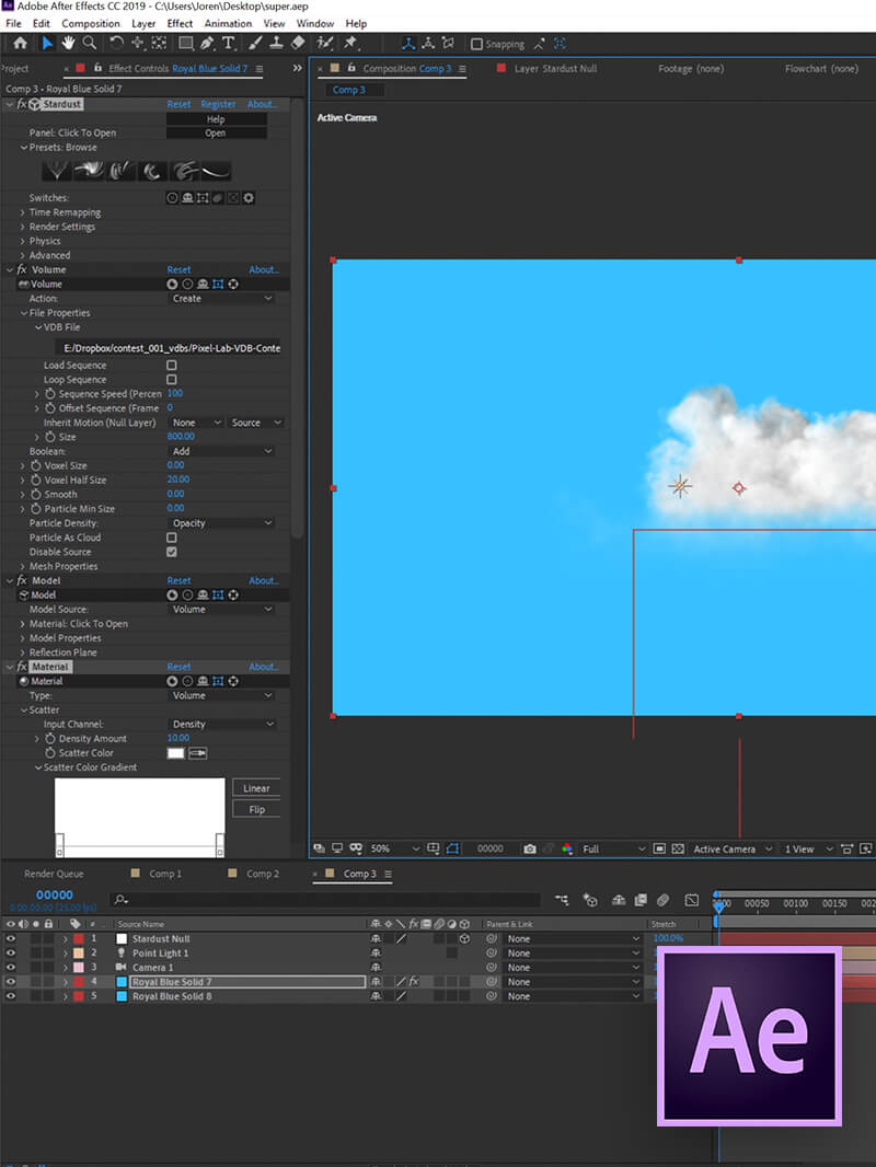 After Effects Tutorial AE VDB Volumes