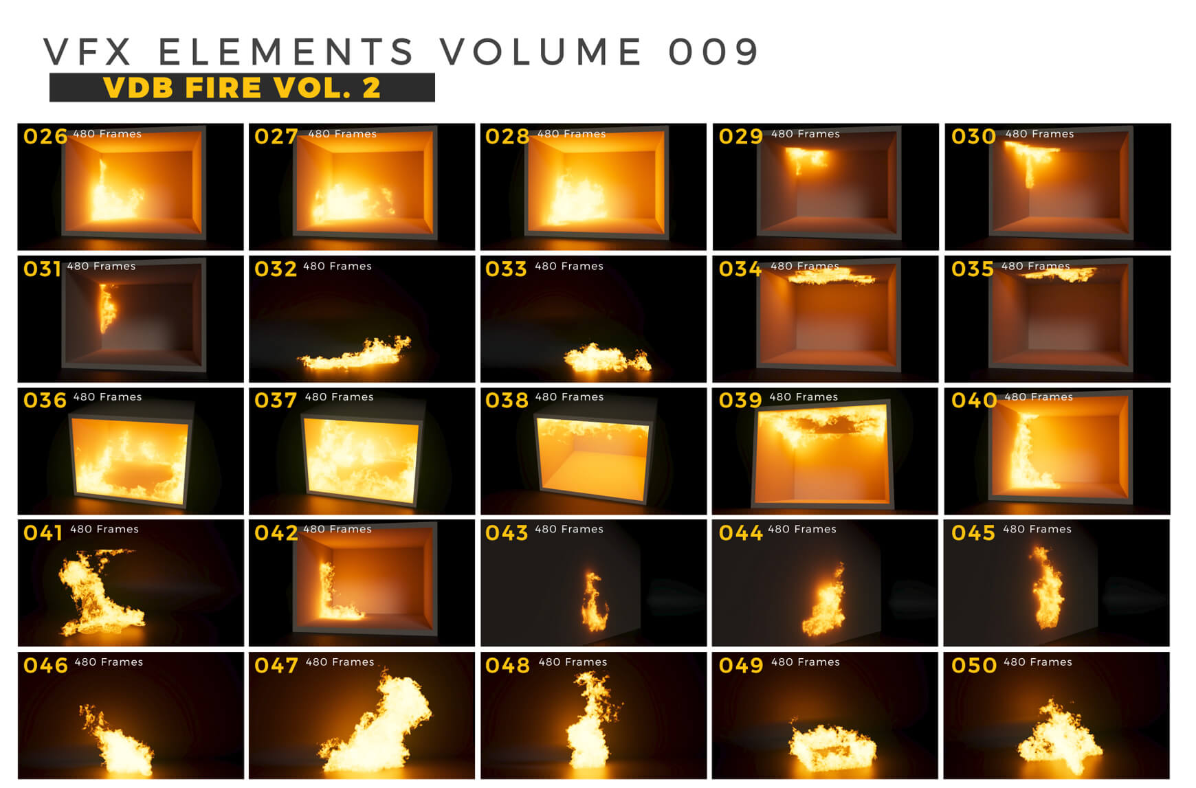 VFX Elements Volume 9 Fire Wall Flames