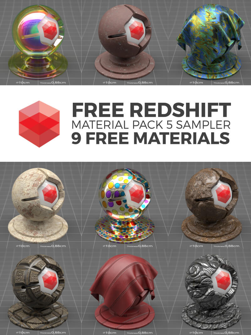 Cinema 4D Redshift RS Material Packs Textures