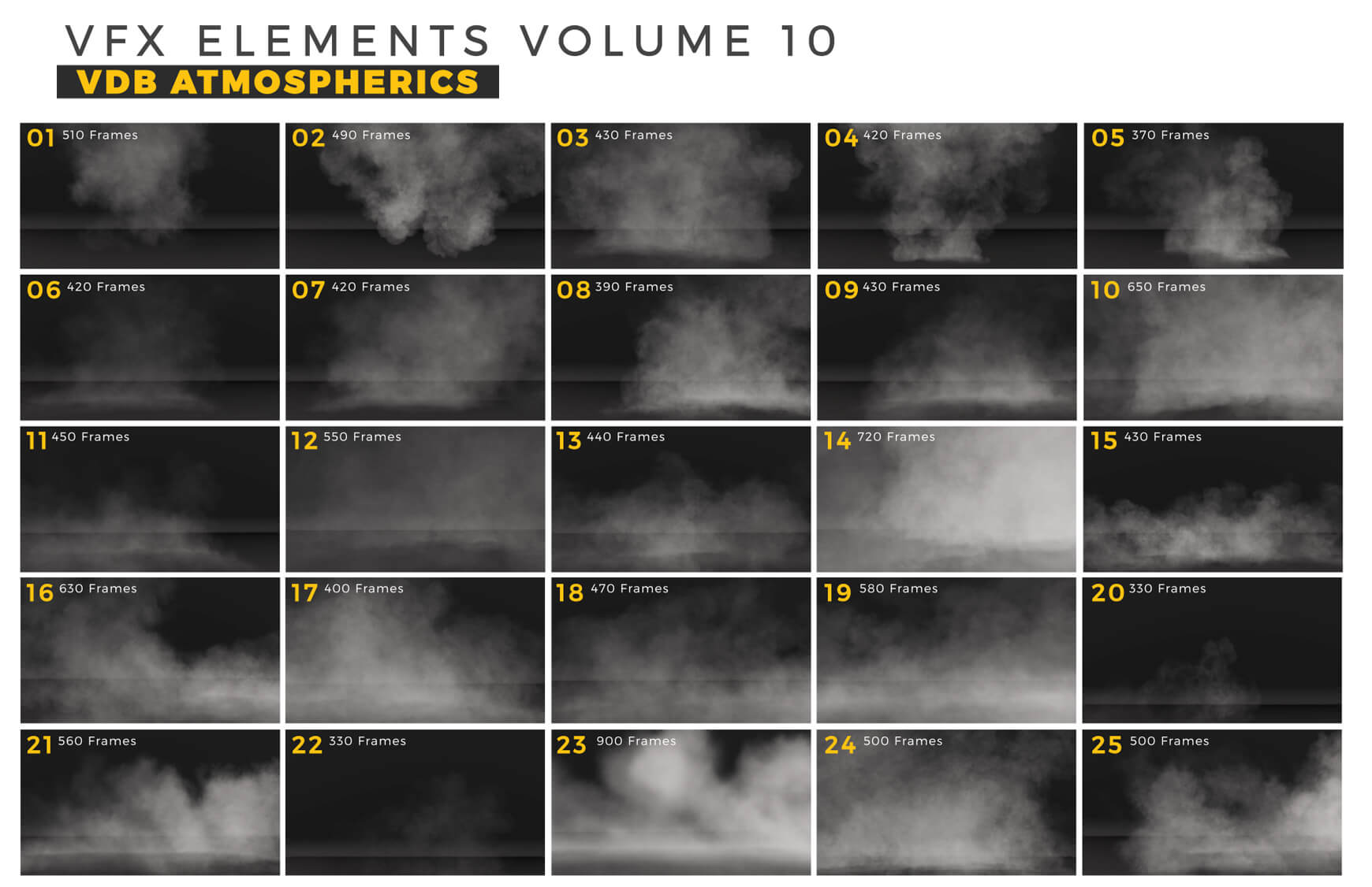 VFX Elements Volume 10 VDB Atmospherics Thumbs