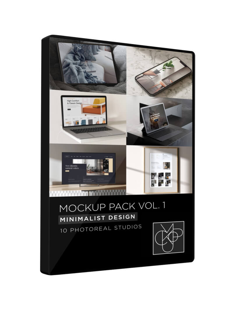 Mockup Pack Volume 1 Minimalist Design Studios Scenes DVD