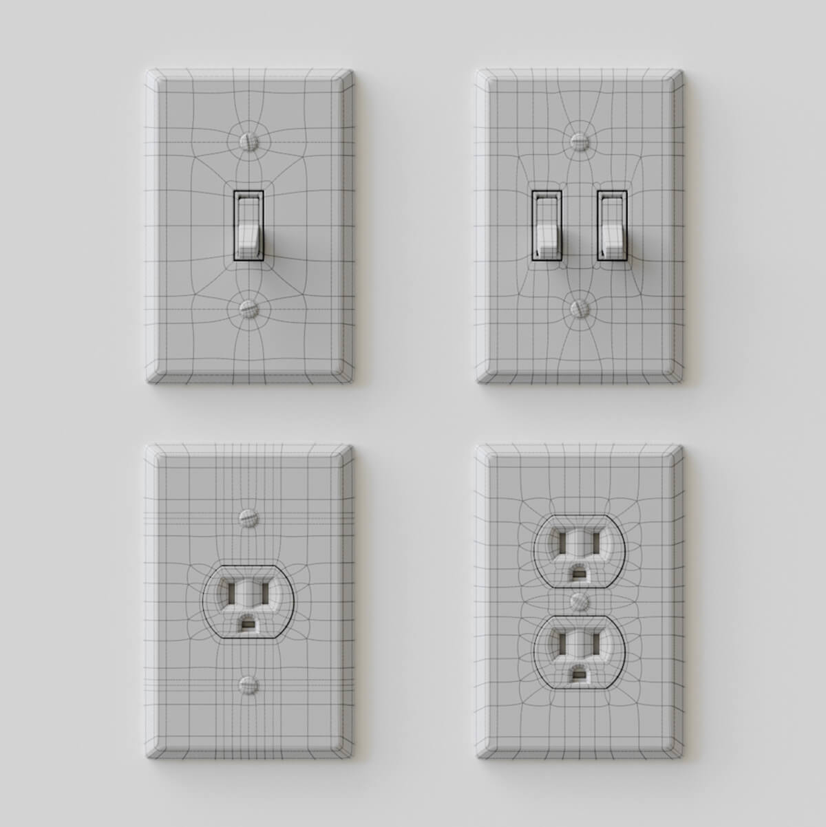Free 3D Model Electrical Switch Outlet