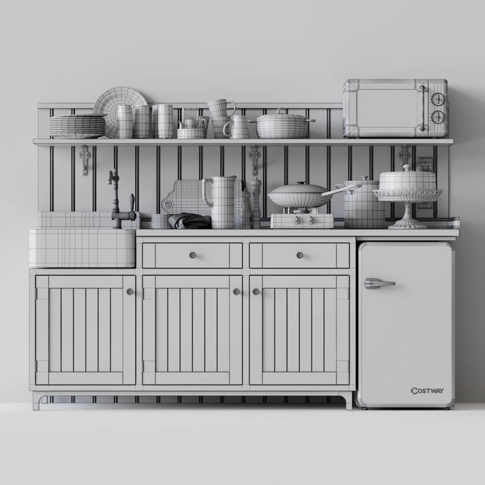 Free 3D Model Kitchen Scene Interior Realistic