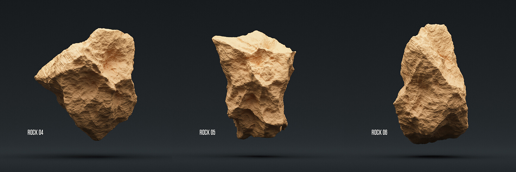 Free Cinema 4D C4D 3D Model Rock Boulder