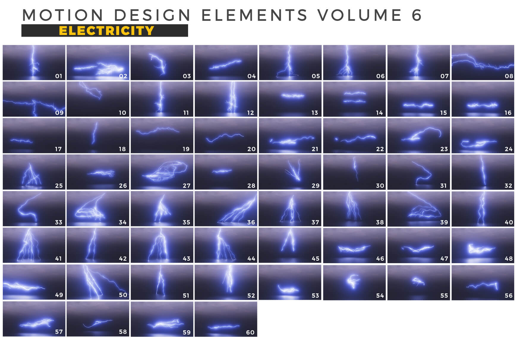 Motion Design Elements Electricity Lightning Arcs Energy