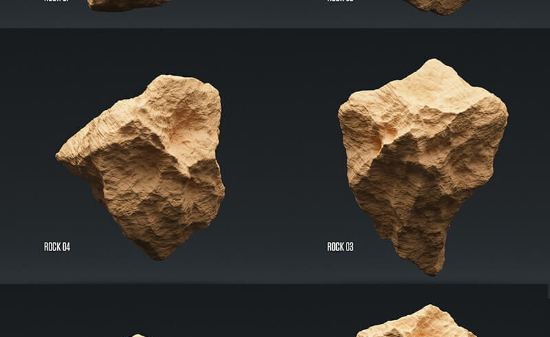 Free Cinema 4D C4D 3D Model Rock Boulder