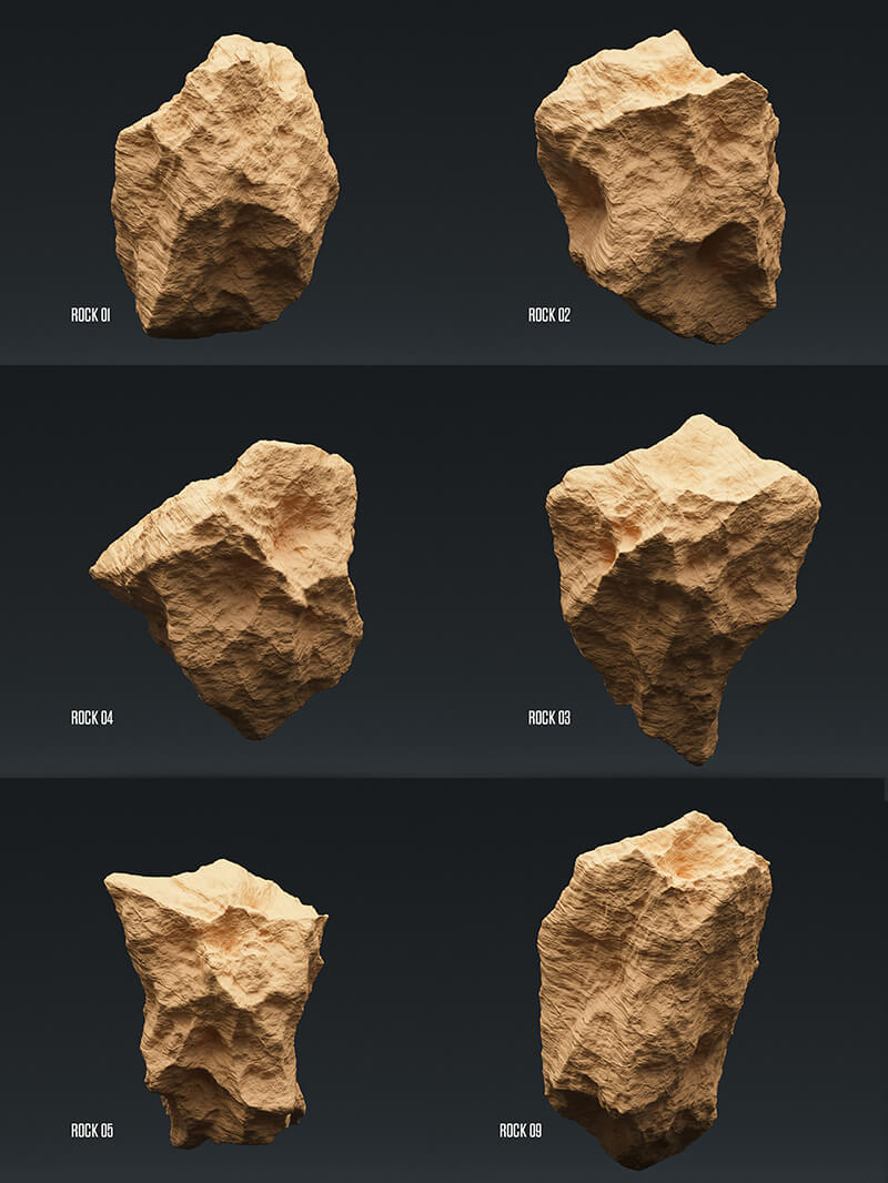 Free Cinema 4D C4D 3D Model Rock Boulder