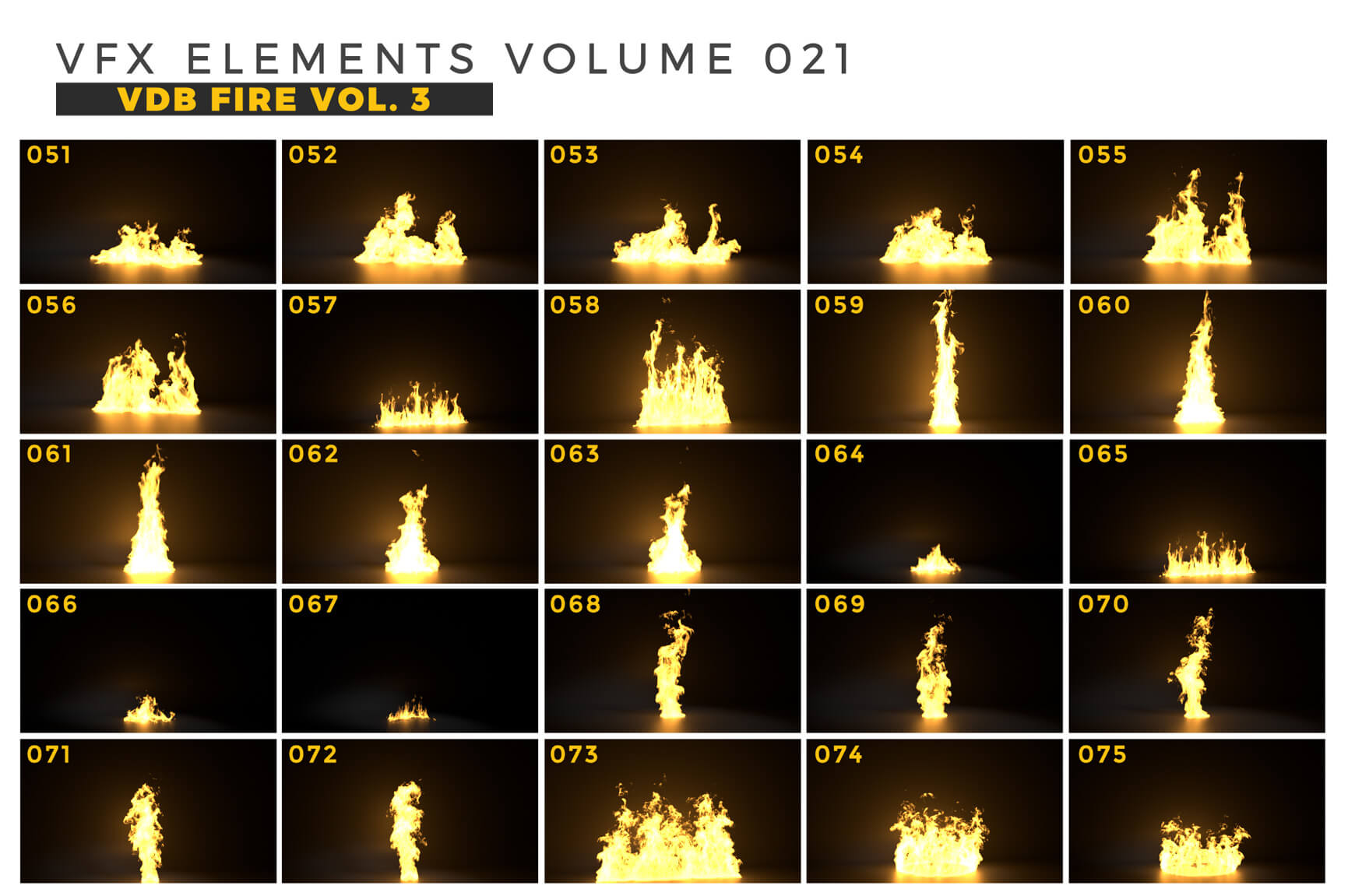 VFX Elements Volume 21 Fire Guide VDB