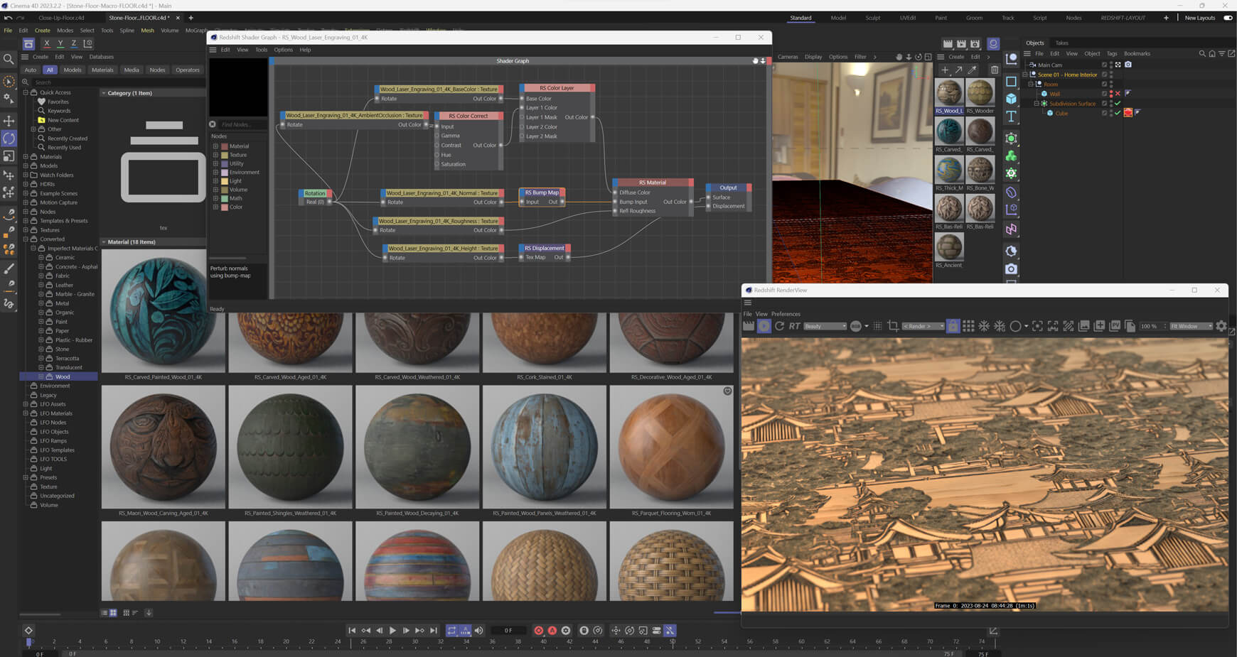 Redshift Cinema 4D C4D Maxon RS Material Texture Pack