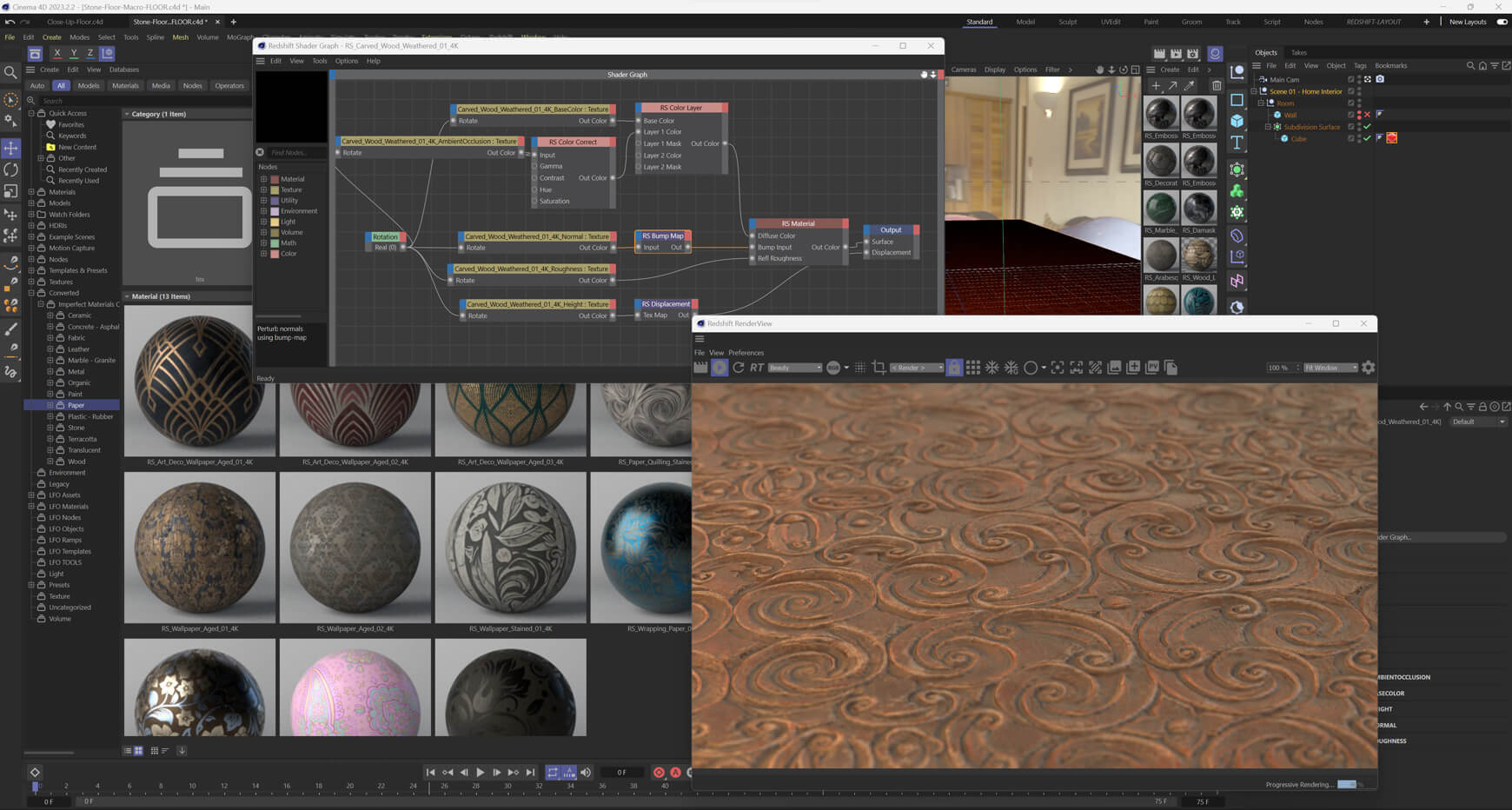 Redshift Cinema 4D C4D Maxon RS Material Texture Pack