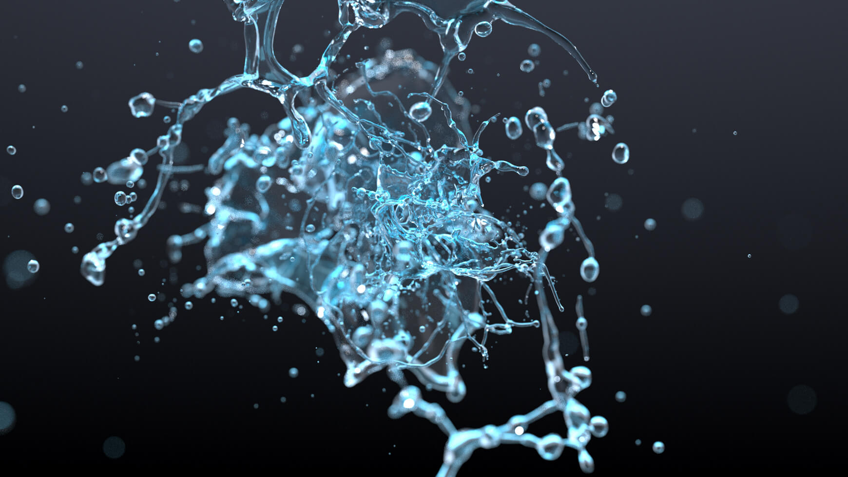 3D Water Splash Animation Fluid Effect