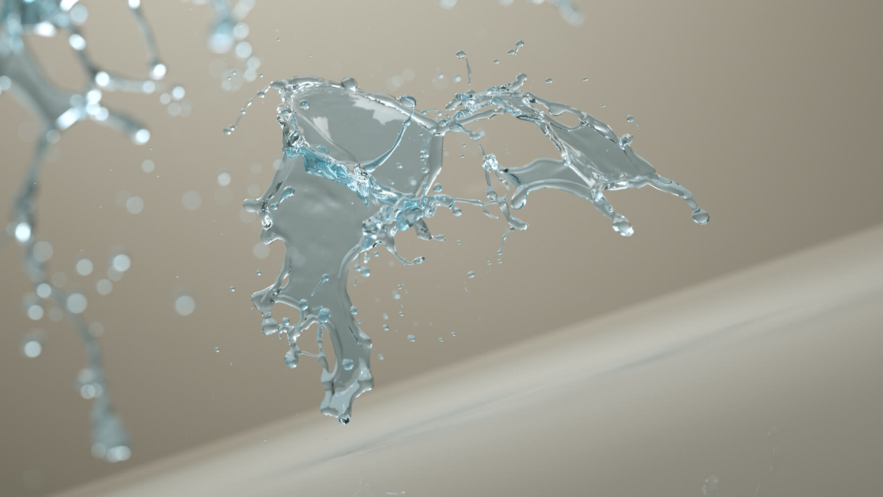 3D Water Splash Animation Fluid Effect