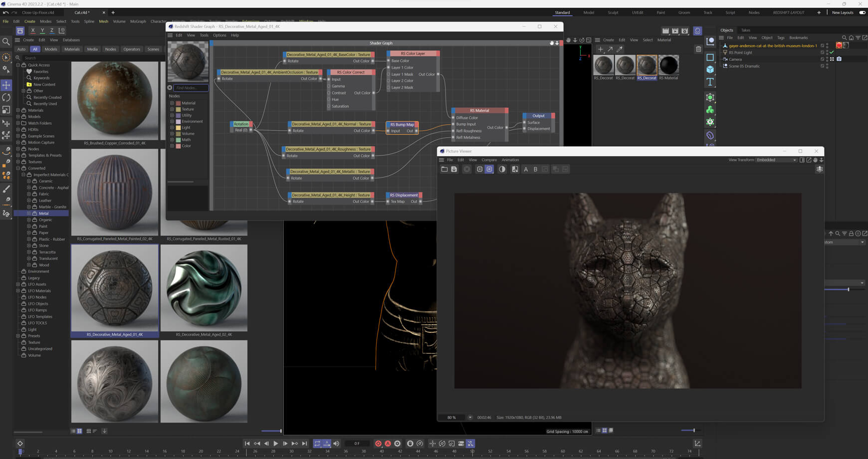 Redshift Cinema 4D C4D Maxon RS Material Texture Pack