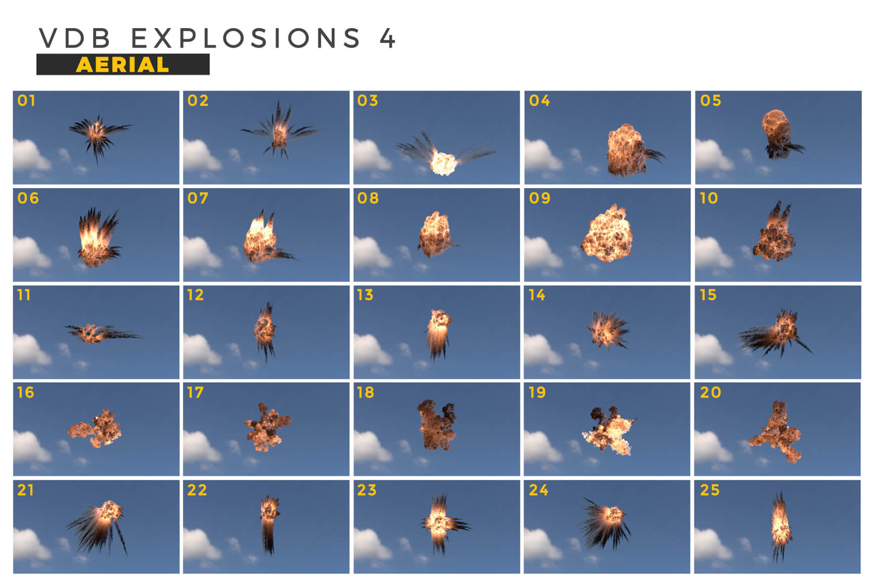 VDB Explosions 4 Aerial Quick Lookup Guide Thumbnails