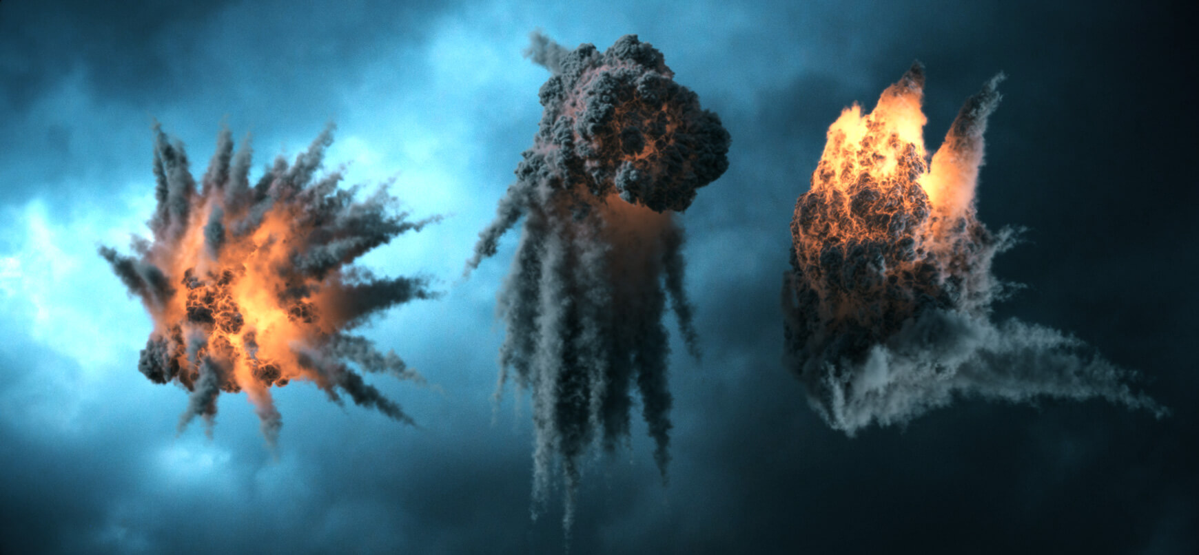 VDB Explosions Aerial Volumes VFX