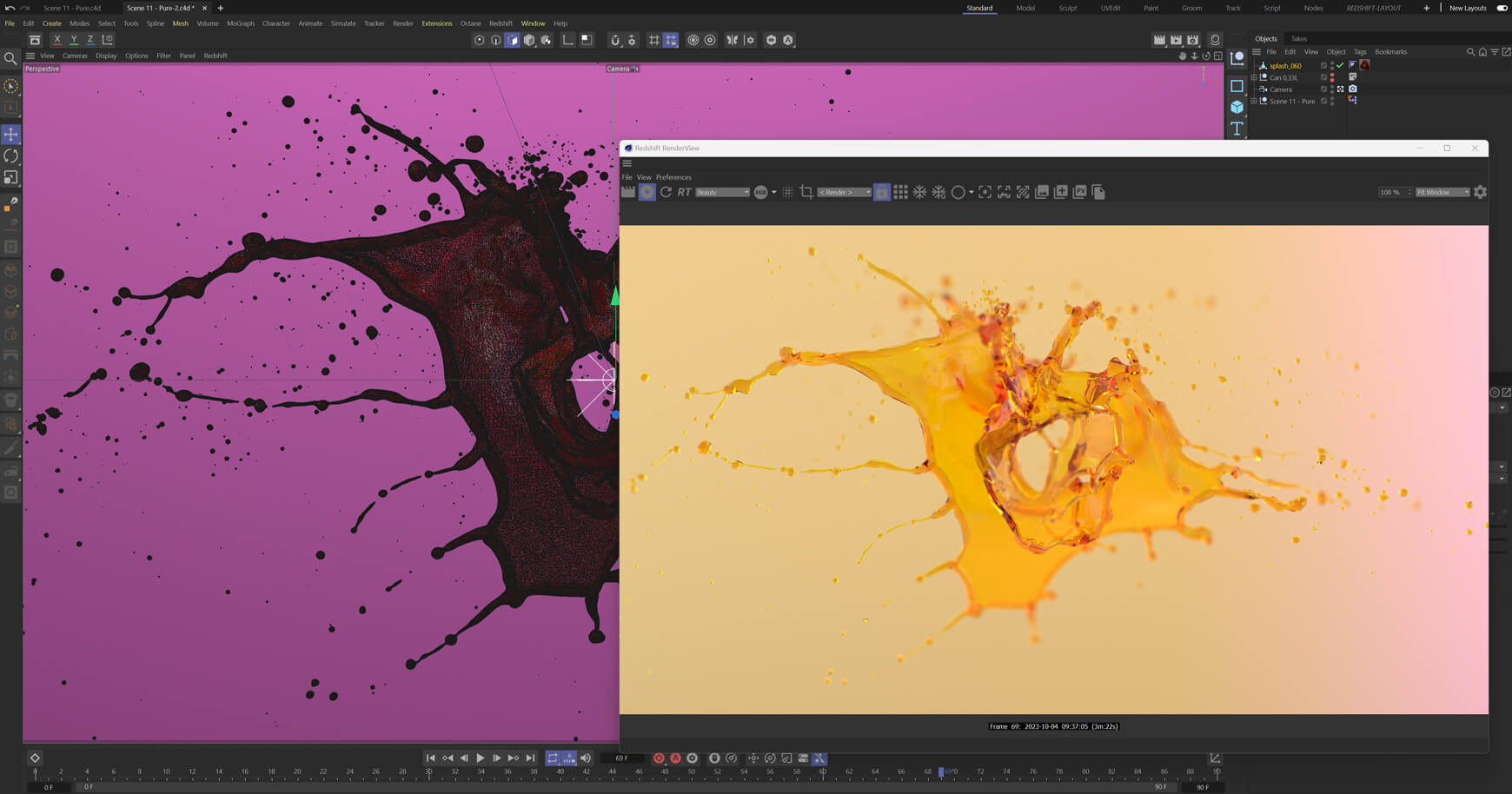 3D Water Splash Animation Fluid Effect 3 VFX