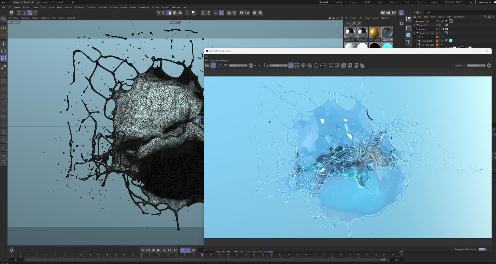 3D Water Splash Animation Fluid Effect 3 VFX
