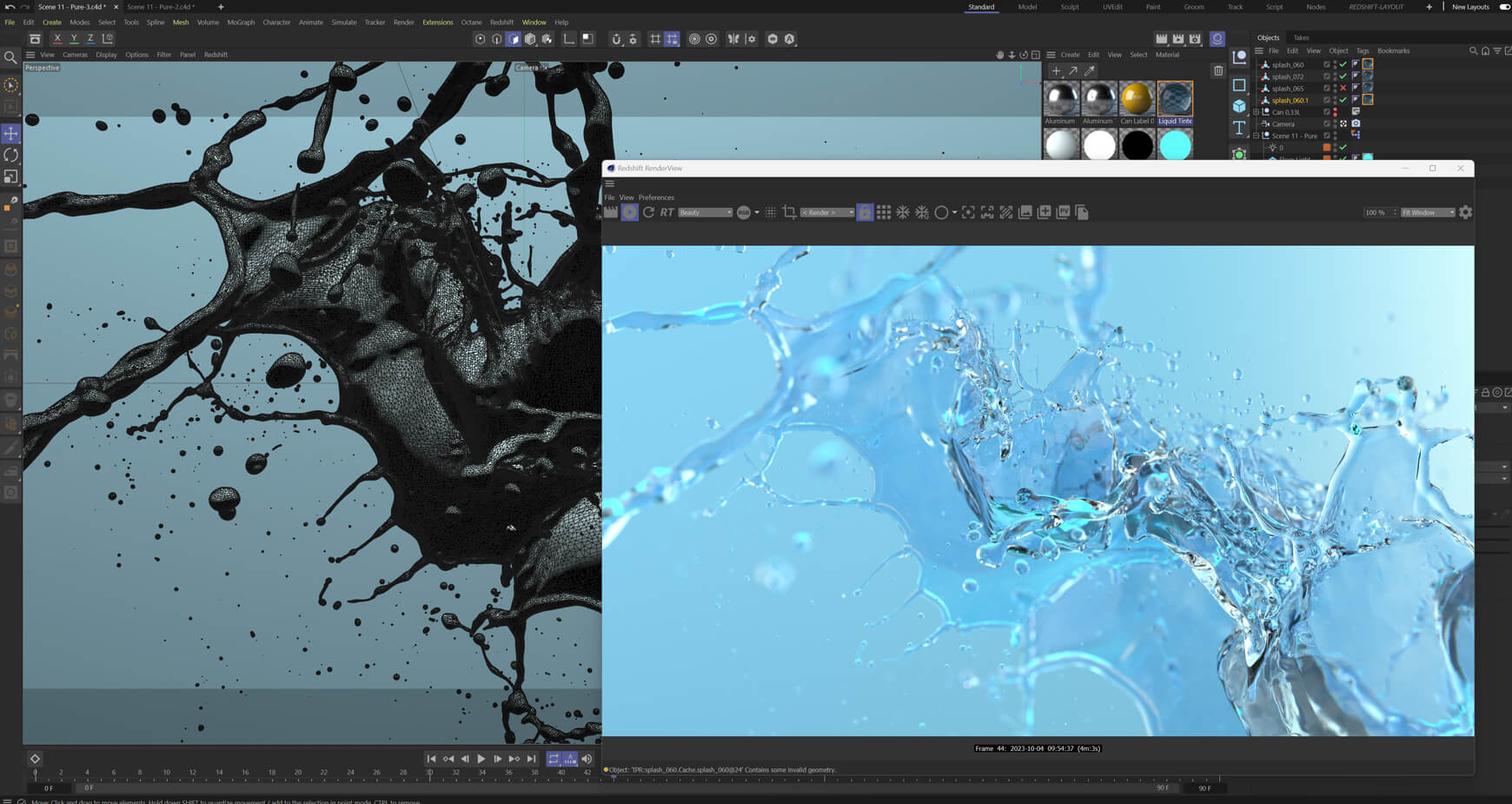 3D Water Splash Animation Fluid Effect 3 VFX