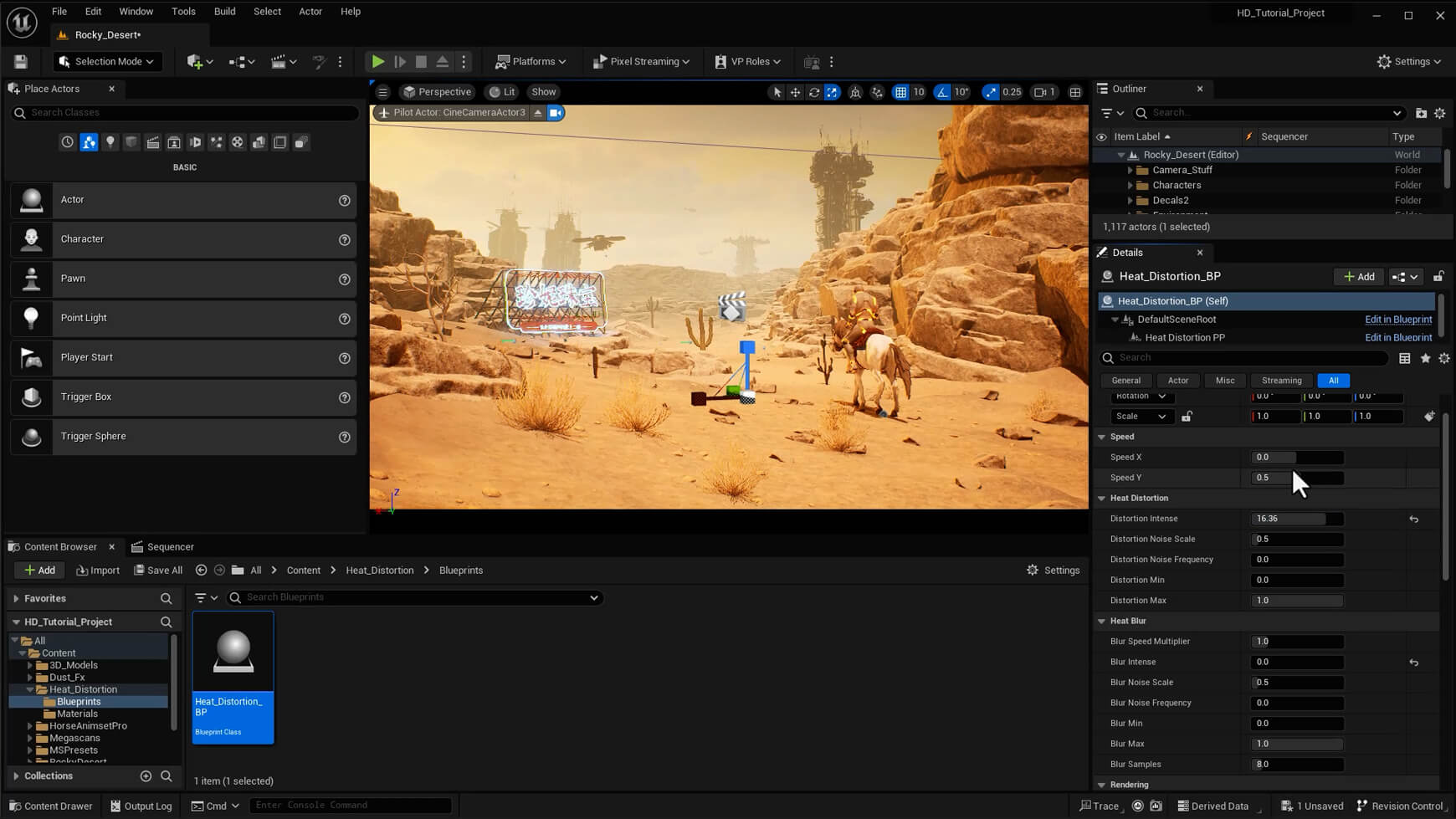 Unreal Engine Heat Ripple and Distortion Blur VFX Effect
