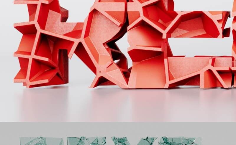 Cinema 4D 3D Tutorial Voronoi Fracture Text Design