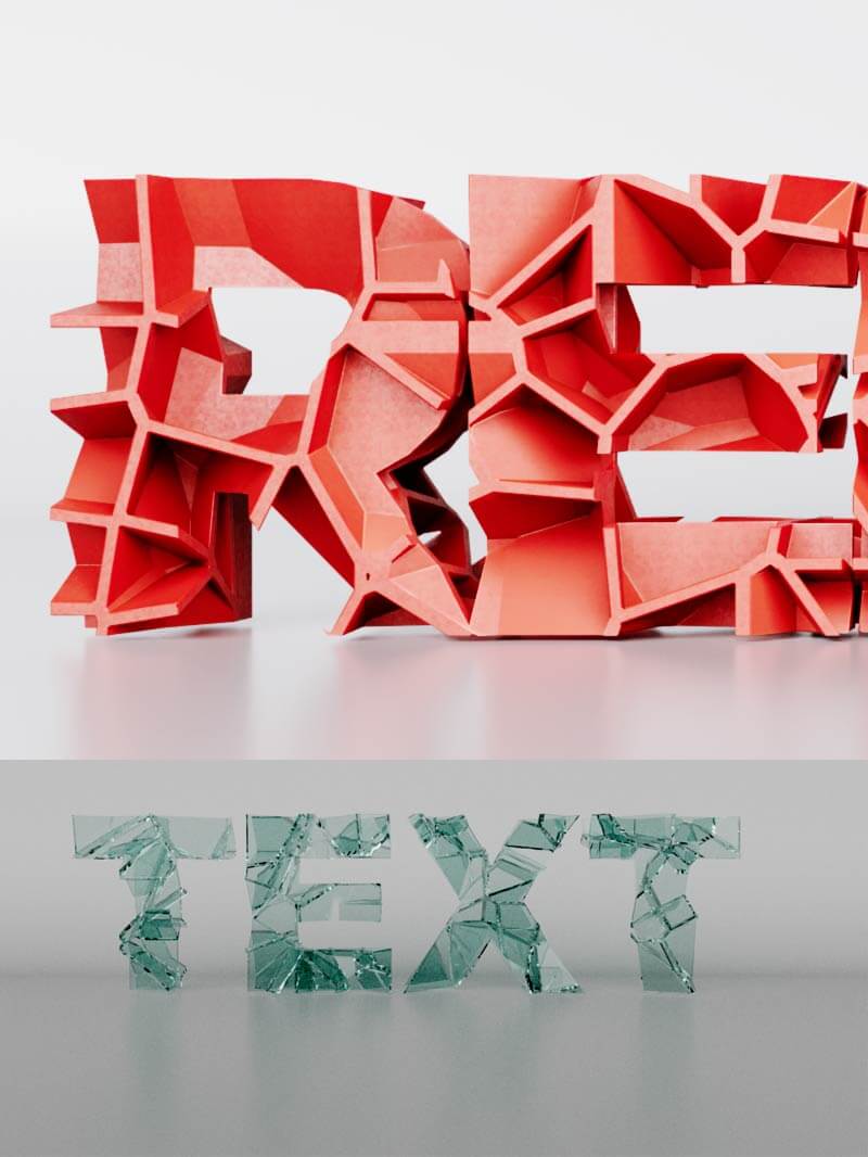 Cinema 4D 3D Tutorial Voronoi Fracture Text Design