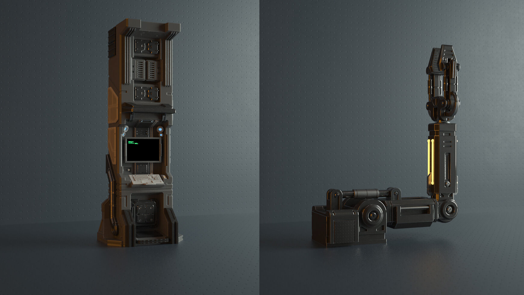 Hard Surfaces free kitbash 3d model pack