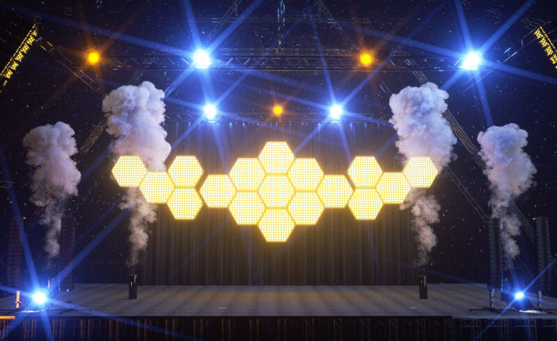 Free Concert Stage 3D Model with VDB Smoke