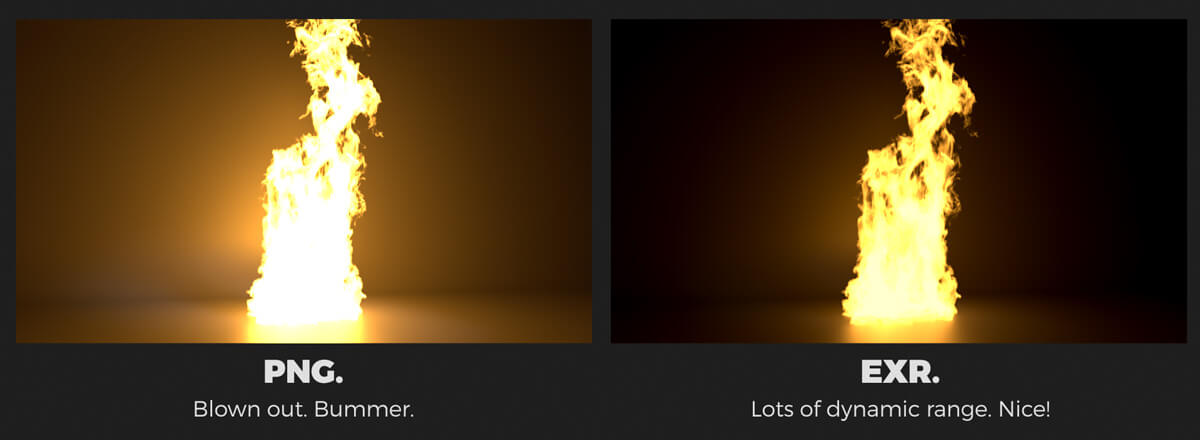 File format 3D motion graphics renders exr png
