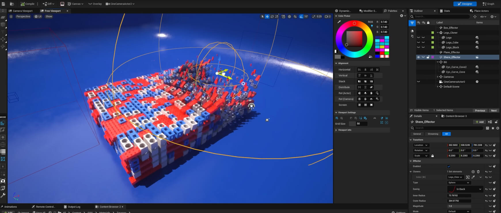Unreal Engine Motion Design Effectors