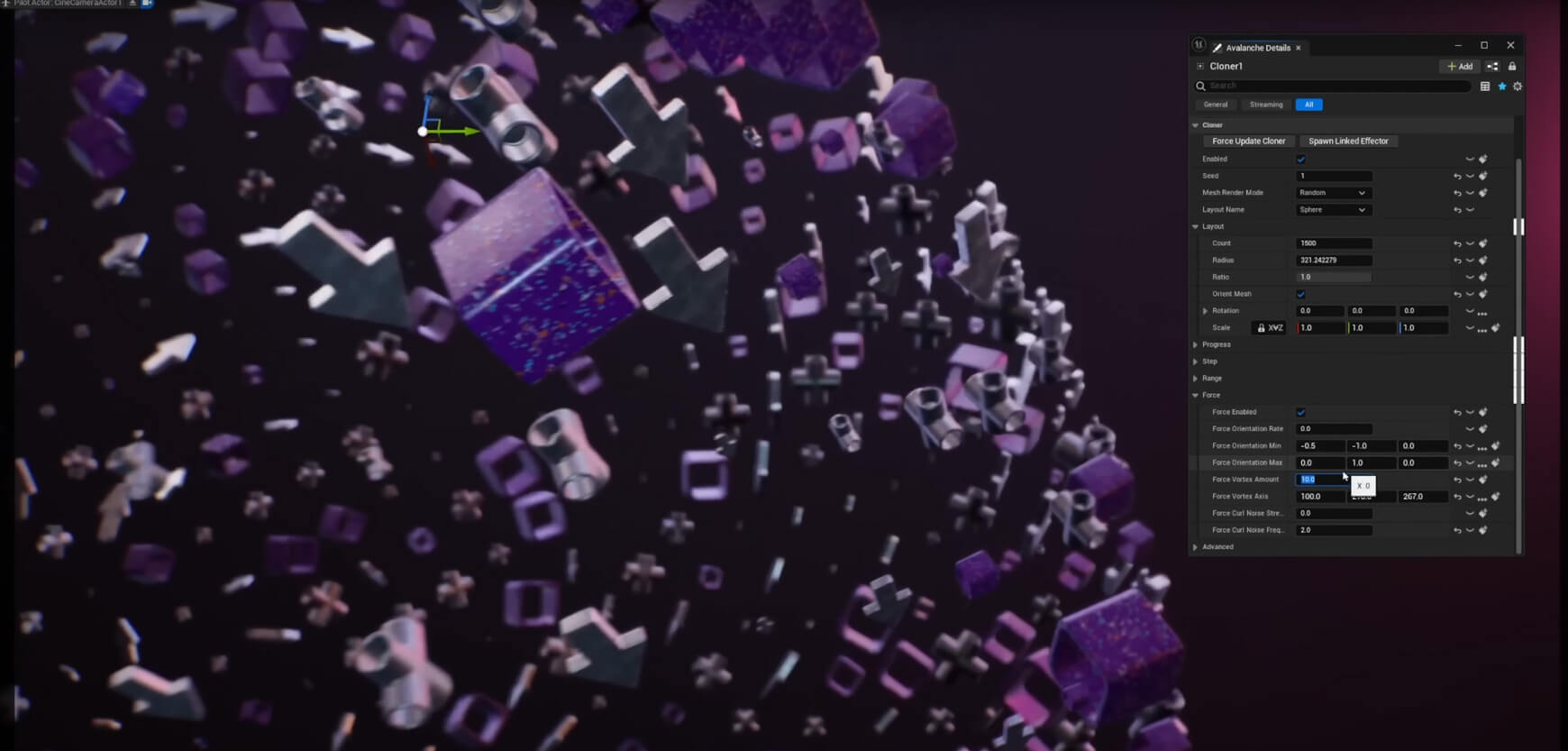 Unreal Engine Motion Design UE Effector Forces