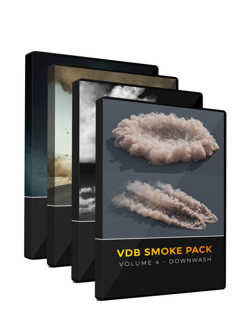 VDB Smoke Pack 4 Downwash Volumes VFX Assets 3D
