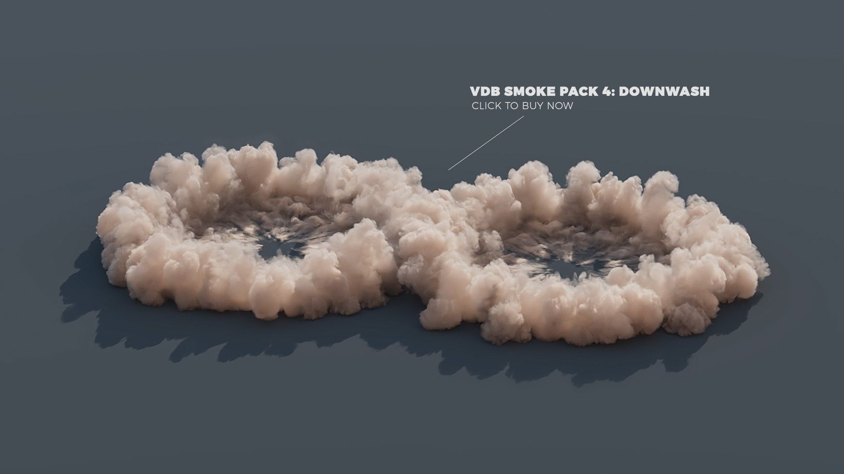 VDB Smoke Pack 4 Downwash Volumes VFX Assets 3D