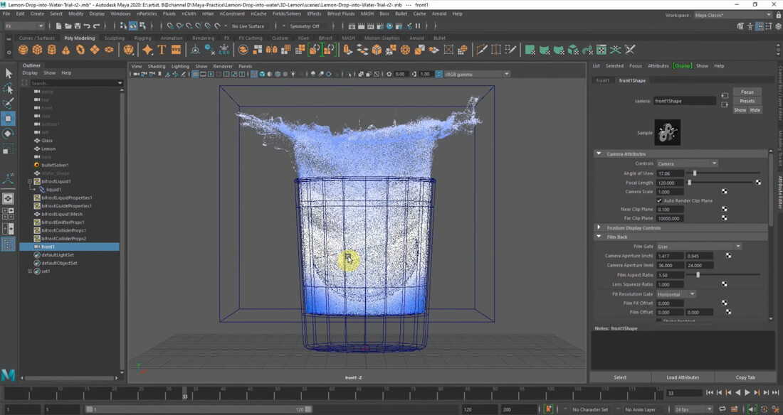 Fluid Effects Simulations Water 3D VFX