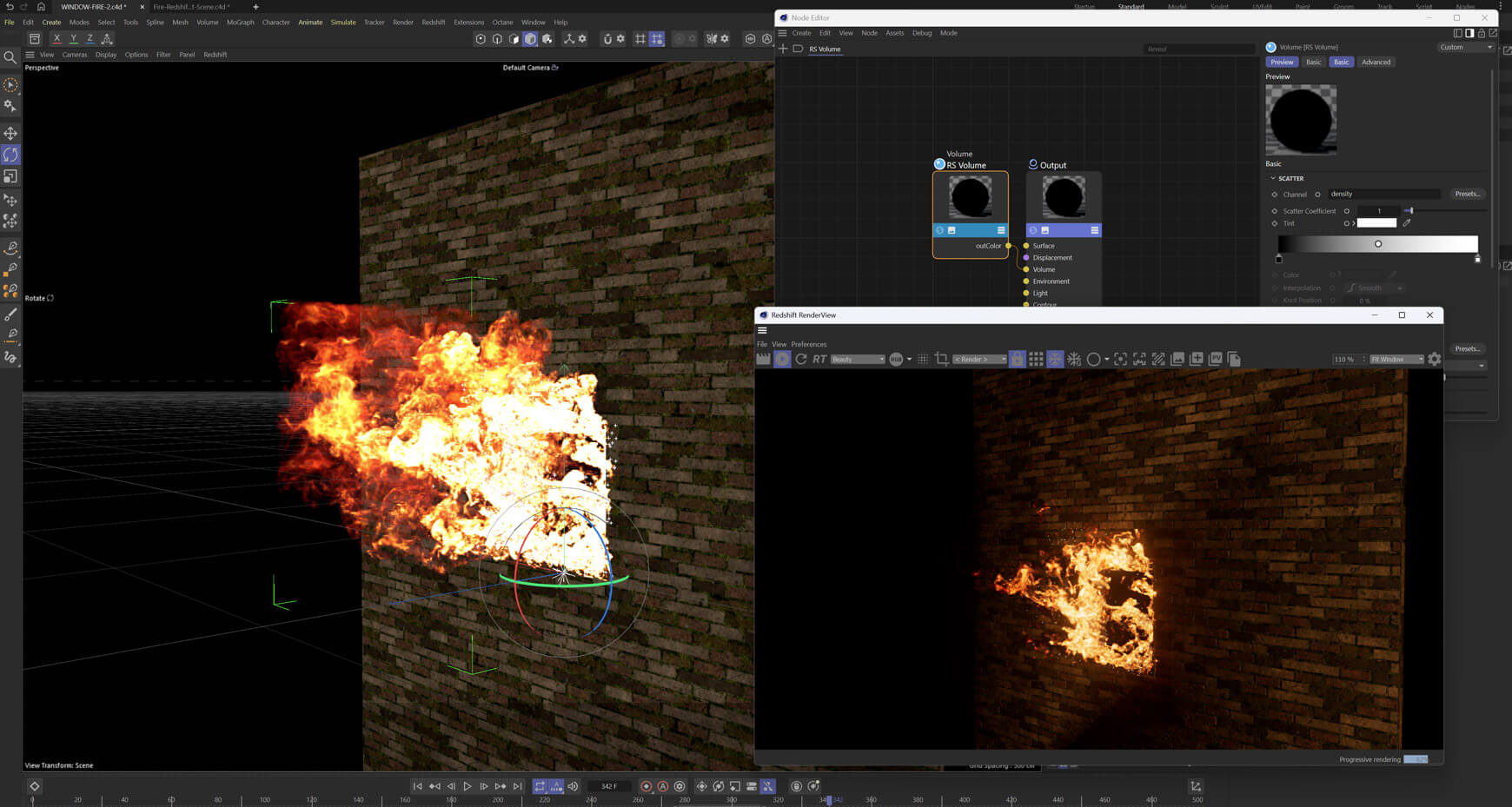 VFX VDB Window Fire 5 Animated Assets