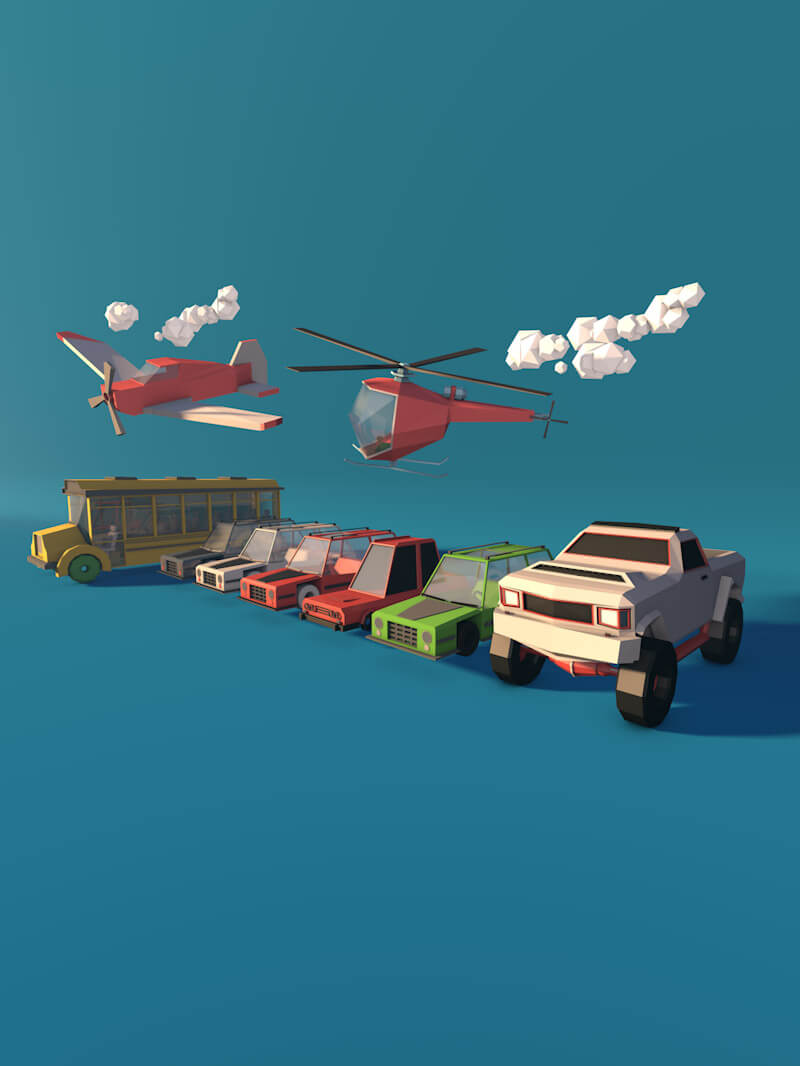 Free 3D Models Low Poly Vehicles
