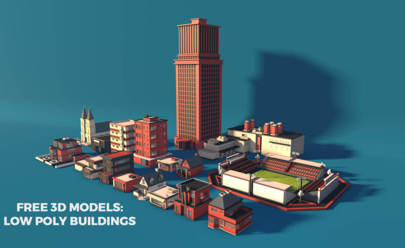 Low Poly Free 3D Model Buildings Pixel Lab