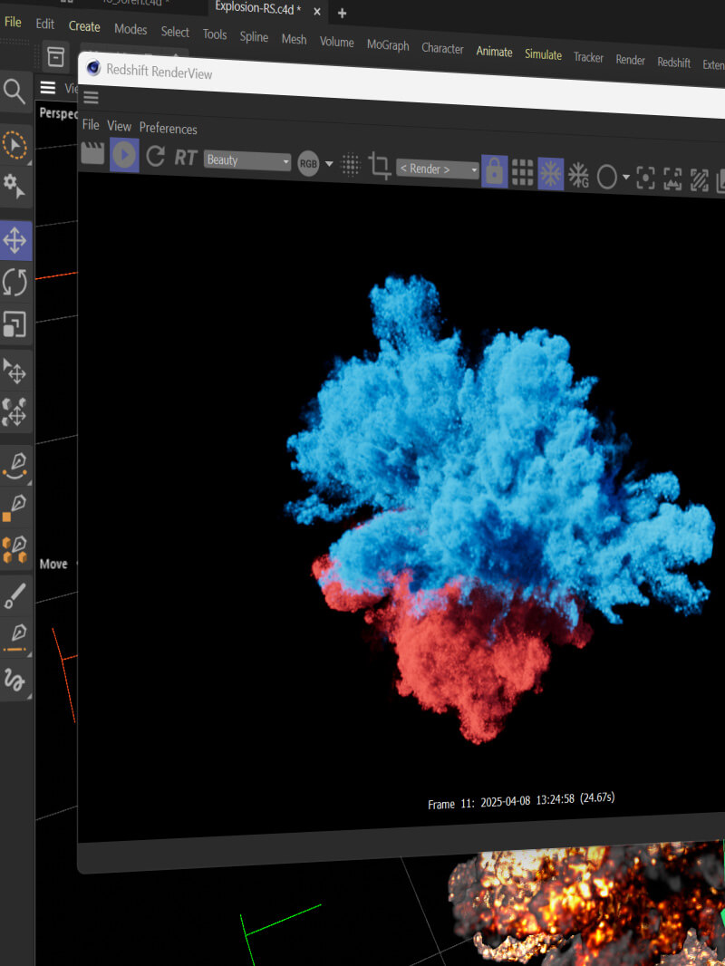 Color Powder Explosion Tutorial 3D